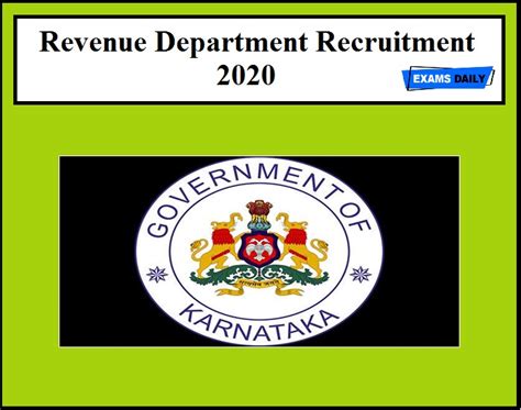 Revenue Department Recruitment 2020 Out 34 Vacancies