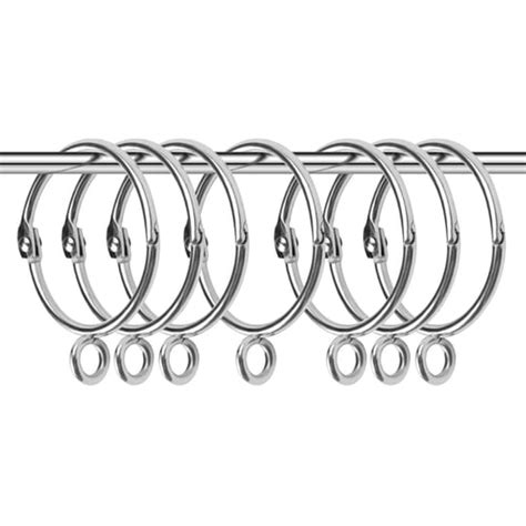 Living Room Window Door Curtain Hanging Hanger Clip Hook Ring Silver Tone 20pcs Window