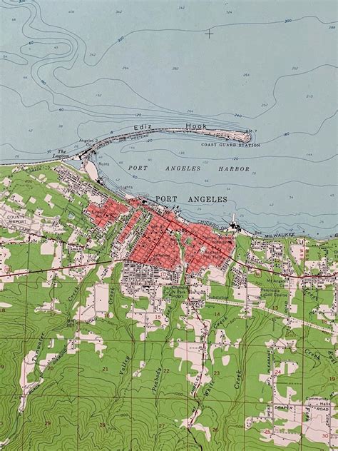 Vintage Port Angeles Washington 1961 Survey Map Port Angeles Etsy