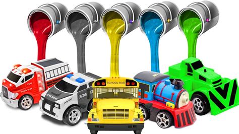 Learn Colors With Street Vehicles For Kids Children Colors Bucket