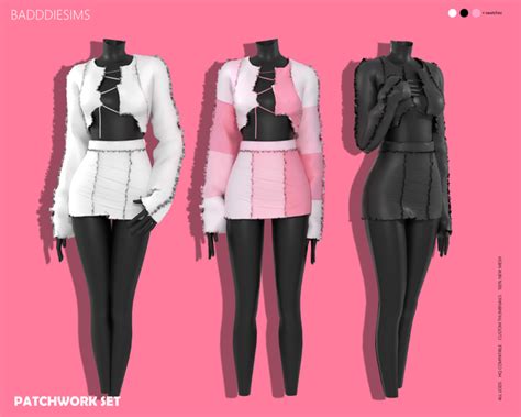 Patchwork Set Badddiesims On Patreon Sims 4 Mods Clothes Sims 4
