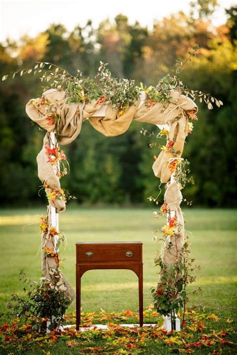 Autumn Outdoor Wedding Fall Wedding Arches Burlap Wedding Arch