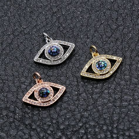 Cz Cubic Zircon Shell Copper Devil Eye Charms Pendants Accessories For