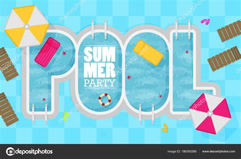 Summer Pool Party Poster Vector Illustration Stock Vector Image By ©mix3r 186393266