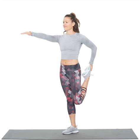 Warmup Exercise 3 Standing Quad Stretch Quick Hiit Workout Popsugar Fitness Photo 4