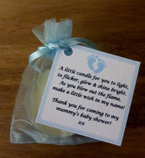 New Baby Shower Favours Vanilla Candle Can Be Personalised Thank