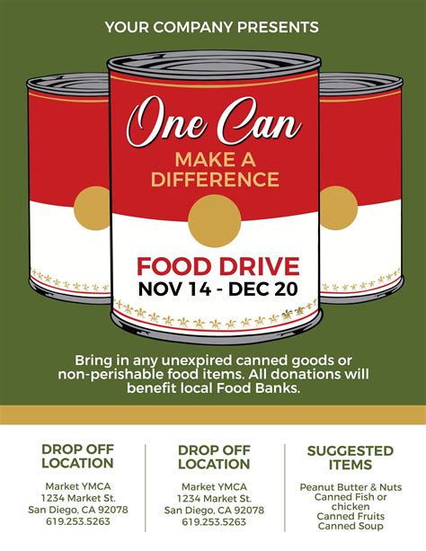 Not only does this canned food drive flyer template offer you the stats that people need in order to propel them towards a donation, but there's also a list of needed items that go beyond the canned for a quality canned food drive template that is completely free, you'll want to consider this option. Canned Food Drive Flyer Template ~ Addictionary