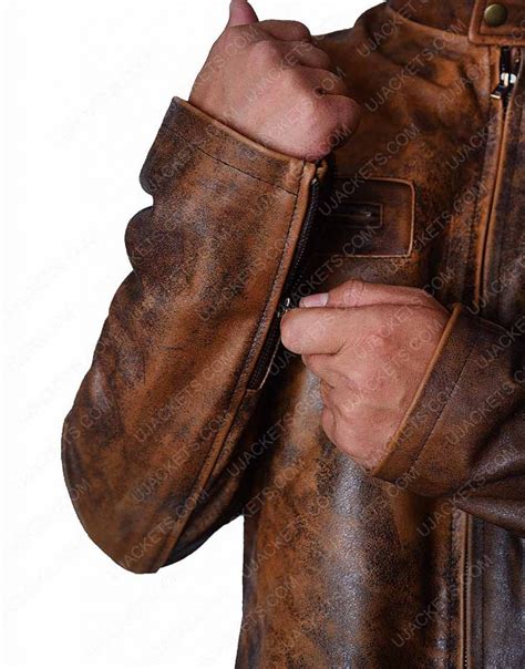 Brown Mens Distressed Leather Jacket Ujackets