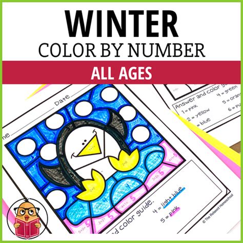 Color By Number Winter Addition Practice