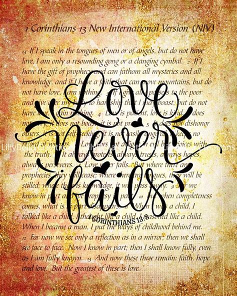 Love Never Fails Bible 1 Corinthians 13 8 Digital Art Love Never