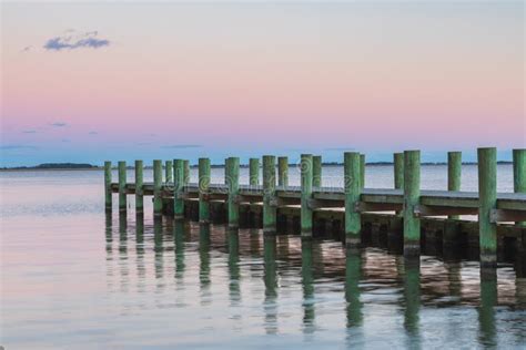 Pier And Boardwalk Roanoke Sound Outer Banks North Carolina Stock Image