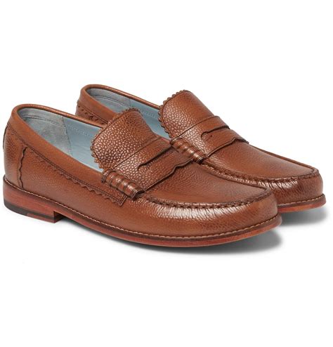 Grenson Ashley Pebble Grain Leather Penny Loafers In Brown For Men Lyst