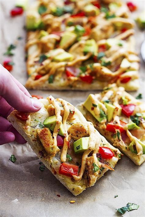 Hot from the oven in under 15 minutes. California Chicken Flatbread with Chipotle Ranch Sauce ...