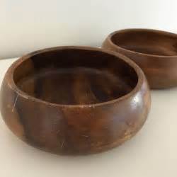 Vintage Wood Bowls Set Of Two Wood Bowls Wood Bowl Set Etsy Canada
