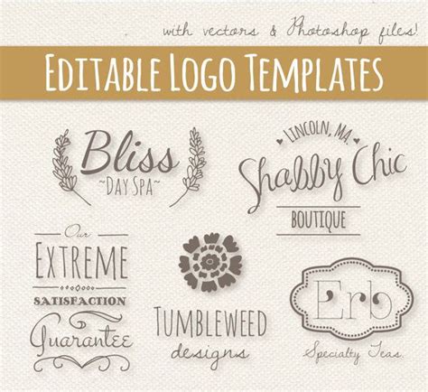 Editable Logo Templates Set 2 Psd Download Editable Etsy Logo