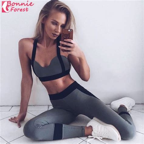 Bonnie Forest 2017 Hot Sale High Quality Women Yoga Sets Sexy Push Up