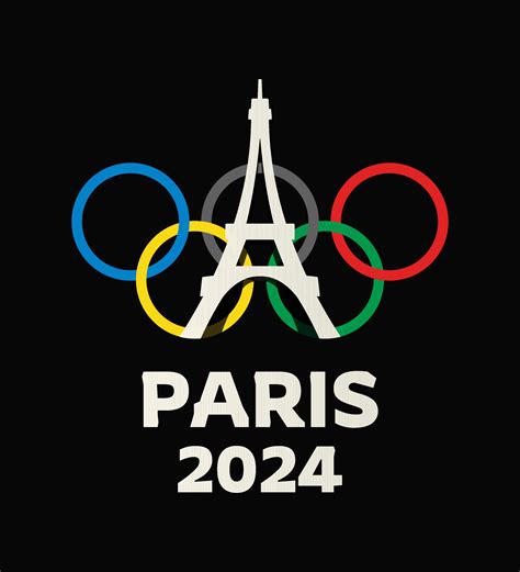 Olympic Logo Paris Vector Illustration Isolated On Black