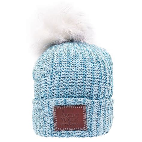 Light Blue And Teal Speckled Pom Beanie Love Your Melonlove This