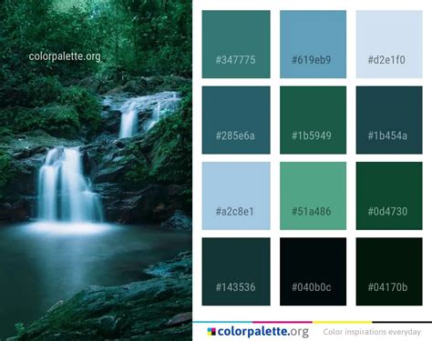 Waterfall Water Nature Color Palette