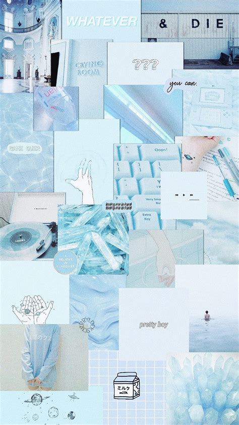 Pastel Blue Aesthetic Wallpaper Laptop Collage Goimages Ily