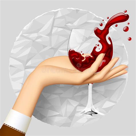 Mano Del S Della Donna Che Tiene Un Bicchiere Di Vino Con Vino