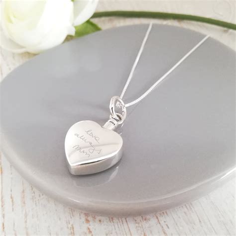 Sterling Silver Handwriting Large Heart Urn Necklace The Perfect