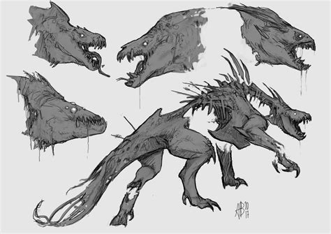 Artstation Creature Designs Shelved Project Andrew Baker Mythical Creatures Art Monster