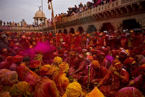 Colorful Hindu Religious Festival Of Holi Celebrated As The Harvest