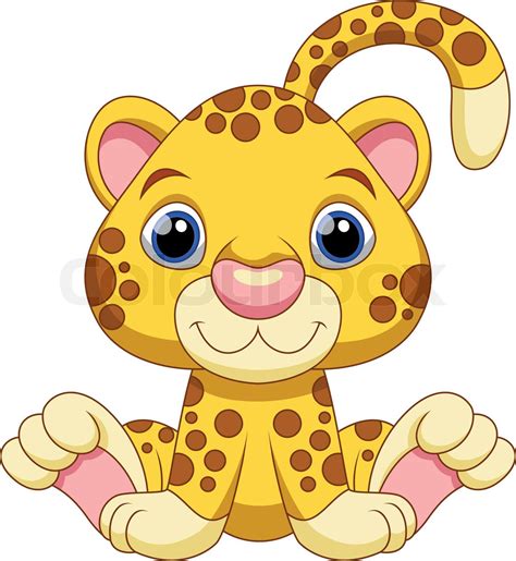 Cute Cheetah Cartoon Stock Vector Colourbox