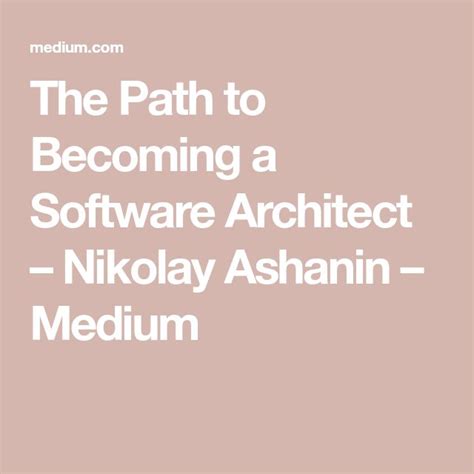The Path To Becoming A Software Architect How To Become Architect
