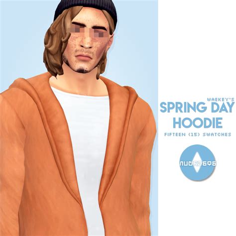 Sims 4 Custom Content — Nucrests 🔹 Spring Day Hoodie Recolors A