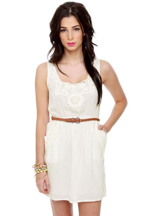 Lovely Lace Dress Ivory Dress Sleeveless Dress 4200 Lulus