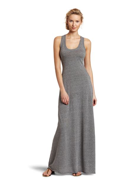 Alternative Womens Racer Back Maxi Dress Eco Grey Small Racerback Maxi Dress Maxi Dress