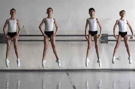 Novosibirsk State Ballet School Boys Perform An échappé Sauté Ballet