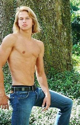 Shirtless Male Long Blond Haired Dude In Jeans Outdoor Hunk Man Photo My XXX Hot Girl
