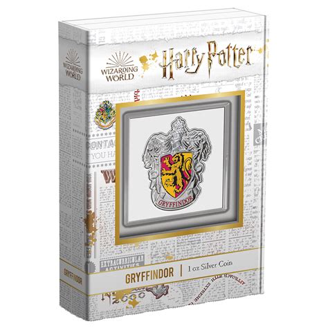 1 Oz Silver Harry Potter Gryffindor Crest Gold Bank