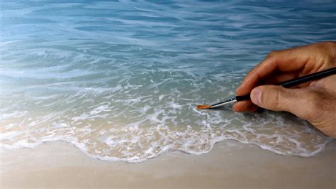 How To Paint Water Realistic Wave Painting Tutorial Youtube