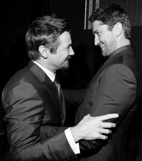 Gerard Butler Shares A Laugh With Jeremy Renner At The Zegna Store
