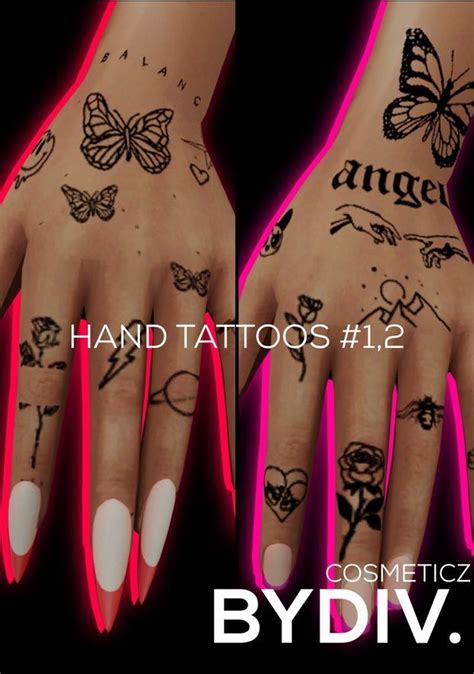 Hand Tattoos 12 Bydiv Unlimited Bydiv Sims 4 Nails Sims 4