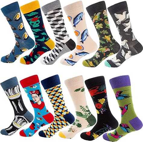 Mens Dress Socks Colorful Funny Novelty Socks Patterned Crazy Socks For