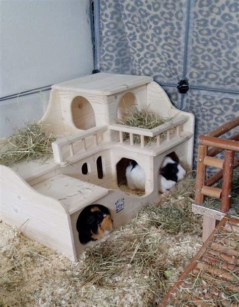 Resch No35 Guinea Pig Mansion Natural Solid Wood Made Of Sprucewith