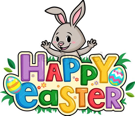 Happy Easter Cartoon Clipart Vector Friendlystock