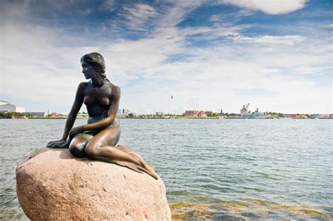 Girl Statue Sitting On Rock Stock Photo Image Of Mermaid