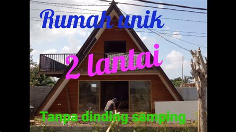 Rumah unik 2 lantai tanpa dinding samping - YouTube
