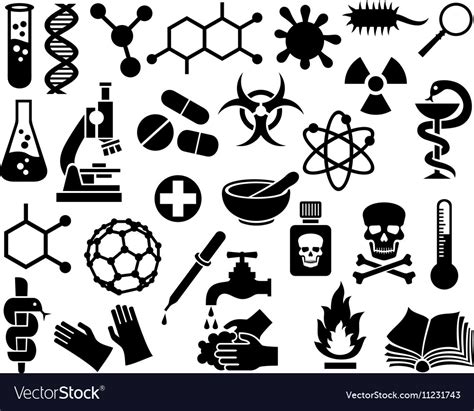 Chemical Icon Set Royalty Free Vector Image Vectorstock