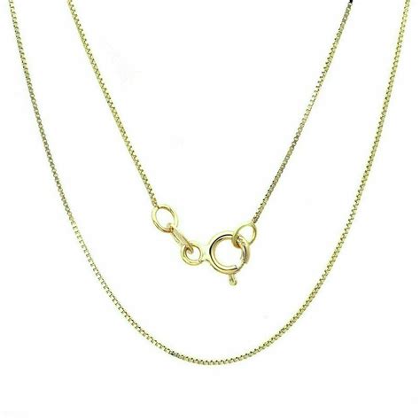 14k yellow gold box chain necklace 1mm pure 14 karat gold etsy