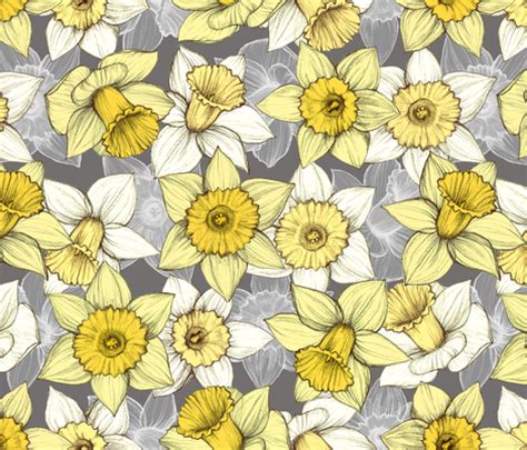 Get high quality floral background for your phone, desktop or website ✓ hd to 4k image quality ✓ no beautify your mobile, desktop or website with our stunning collection of floral backgrounds. Daffodil Daze - Yellow, Grey & White floral pattern fabric ...