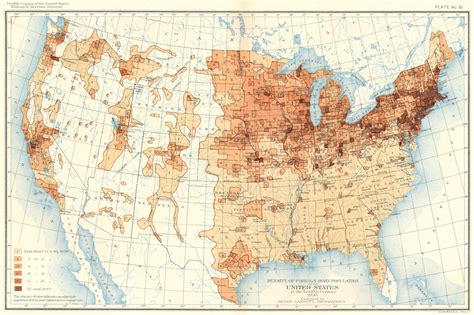 Usa Density Of Foreign Born Population Us At 12th Census 1900 Old Map