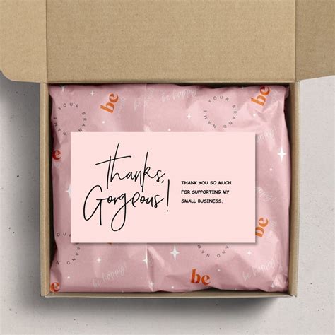 30pcspack Pink Thank You Card For Supporting Business Package
