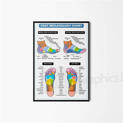 Foot Reflexology Mapfoot Chart Print Labelled Medial Lateral Etsy Uk